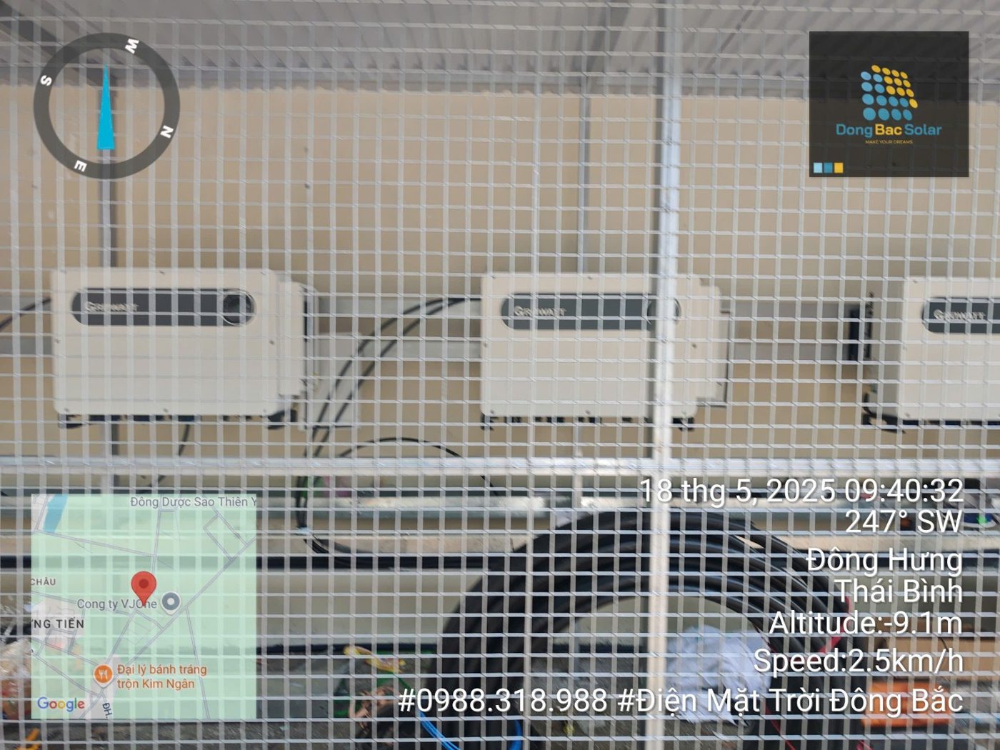 Khu vực inverter sau lưới bảo vệ